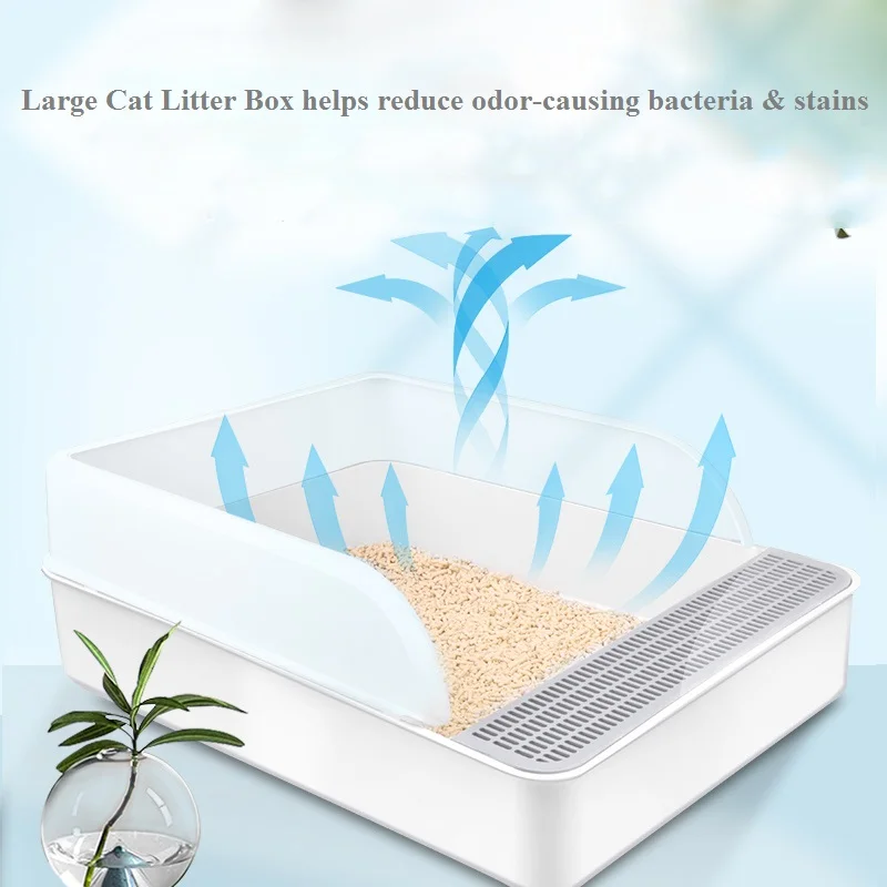 Cat Litter Pan Cat Litter Box with Cat Litter Scoop 49.5*36.5*18cm Cat Litter Pan Cat Litter Box with Cat Litter Scoop 49.5*36.5*18cm