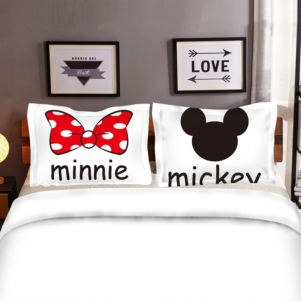 Микки Мышь Минни Mr Mrs наволочки домашний текстиль 2 шт белый пара Чехол
