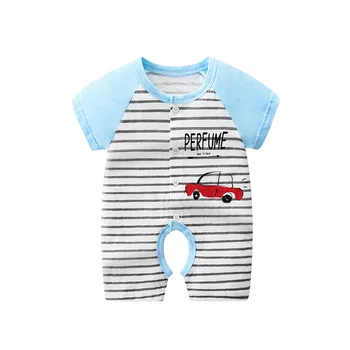 

BABY'S Romper Onesie Open File Newborns Clothes Summer Pure Cotton Thin Pajamas One Year Old Male Baby Summer Wear