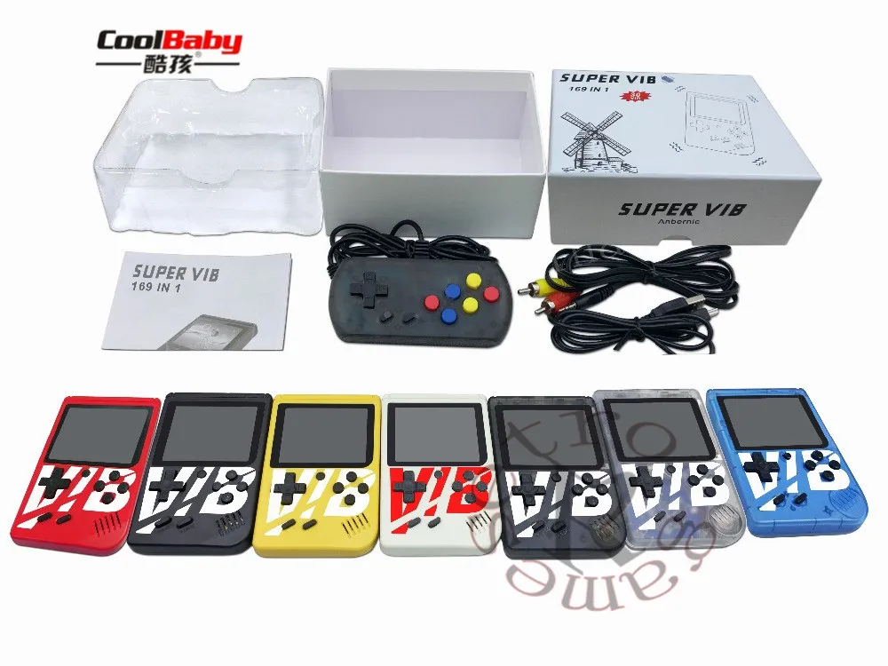 

coolbaby VIB handheld game player Vibrating handheld game console built in 169 games support TV output