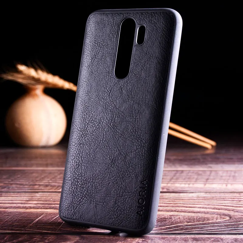 Чехол для xiaomi redmi note 8 pro, винтажный кожаный чехол из зернистой кожи с силиконовым покрытием для xiaomi redmi note 8, чехол - Цвет: Black