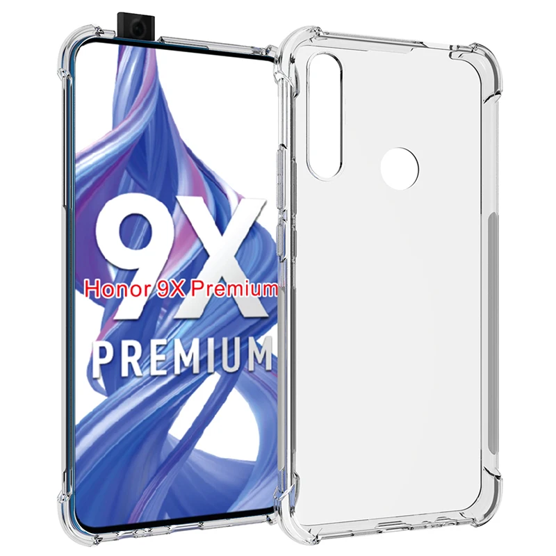 Прозрачный Для huawei Honor 9X Премиум чехол Силиконовый противоударный подушка безопасности мягкая Задняя накладка чехла из ТПУ для huawei Honor 9X Premium - Цвет: Прозрачный