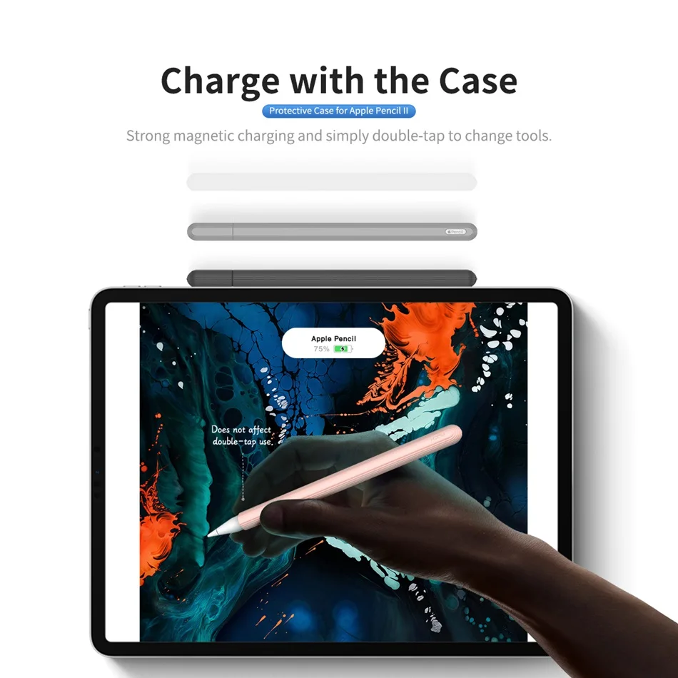 Мягкий силиконовый чехол ROCK для Apple Pencil 2, защитный чехол для iPad, планшета, стилус, защитный чехол для Apple Pen 2nd