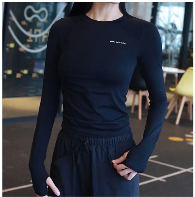 Long Sleeve Gym Yoga Sports Crop Top Women's Seamless T-shirt Fitness Woman Sport Tshirt Workout Gym Tops For Women Sportswear