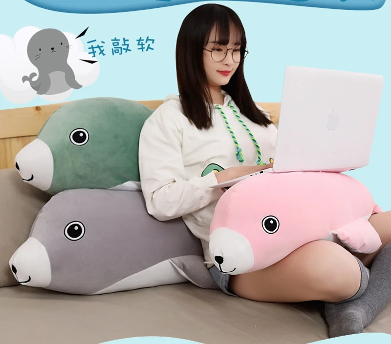 cute cartoon seal doll plush toy giant soft sleeping pillow doll baby bed comforting toy birthday xmas gift 47inch 120cm DY50768(16)