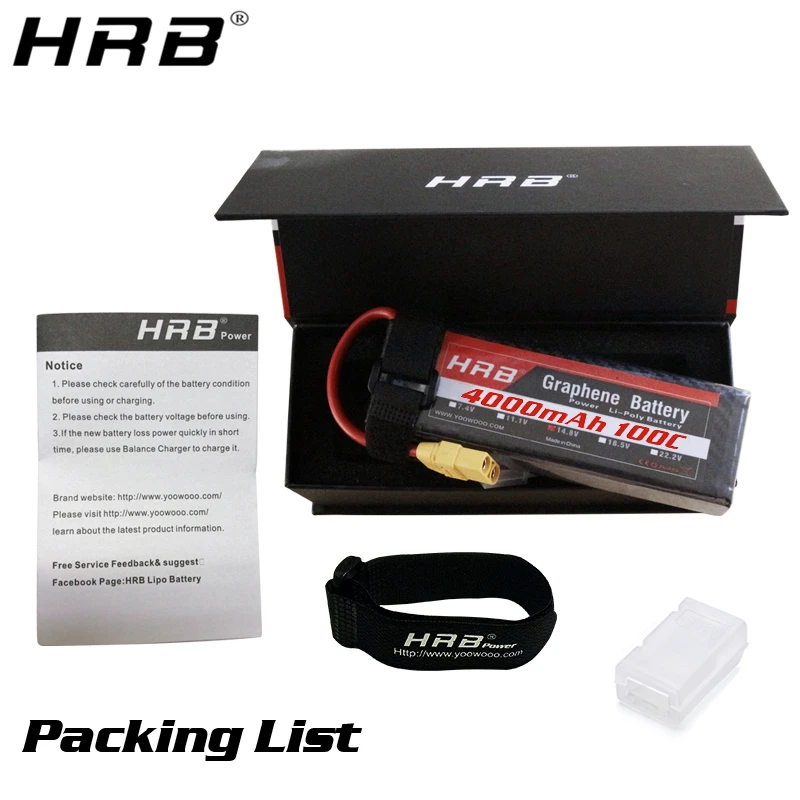 HRB 2S 3S 4000mah Графен 7 4 V 11 1 Lipo батарея 4S 100C 14 8 XT90 XT60 Deans T EC5 5S 18 5 6S 22 2 RC Самолеты