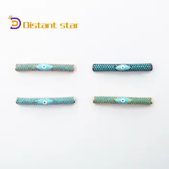 

0.19*1.41in Diy 4 Colors Copper Fine Jewelry Connector Bracelet Necklace Jewelry Making Connector Zircon Micro Inlay Hole