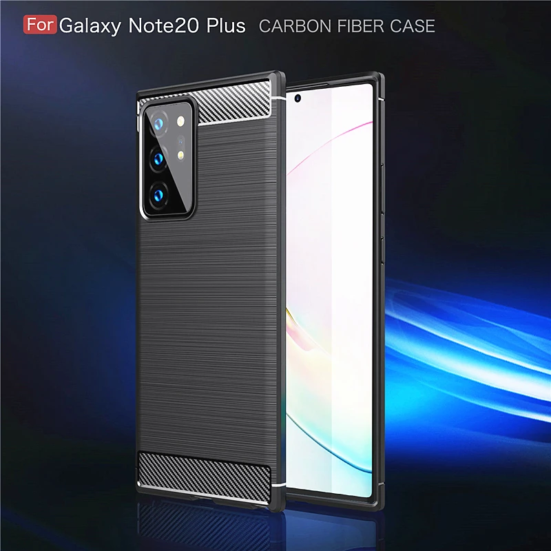 For Samsung Galaxy Note 20 Case Carbon Fiber Full Shockproof Silicone