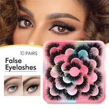 

18/20/25mm 10 Pairs Lashes 7 Different Styles Eye Makeup Eyelashes Faux Cils Pestañas Postizas with 2022 Dropshipping Lash