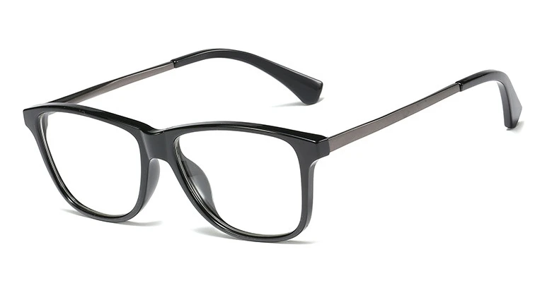 45998 Plastic Titanium Glasses Frames Square Men Women Optical Fashion Computer Glasses - Цвет оправы: C1 bright black