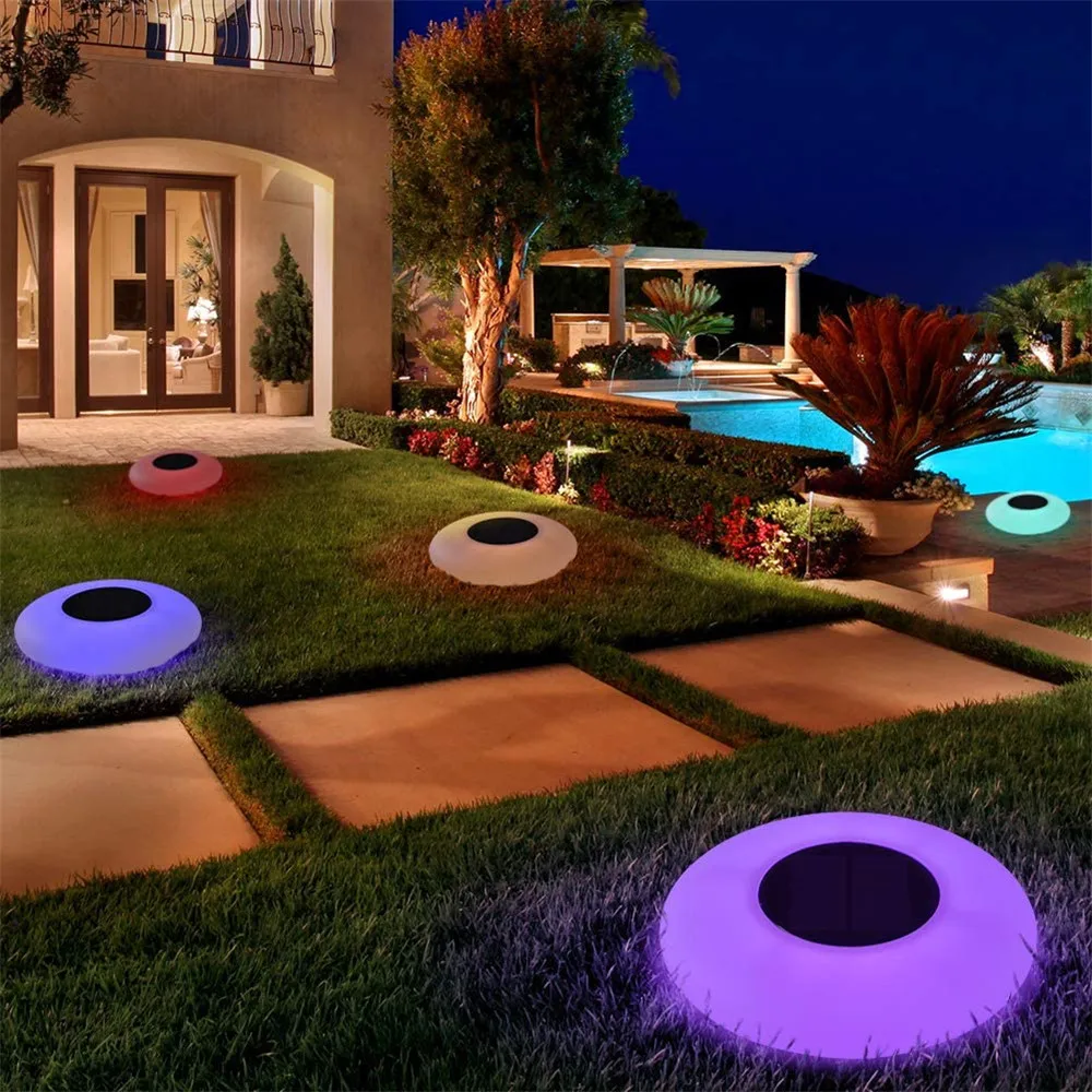 Solar Rasen RGB LED Unterwasser Scheinwerfer Garten Pool Teich Dekor wasserdicht 
