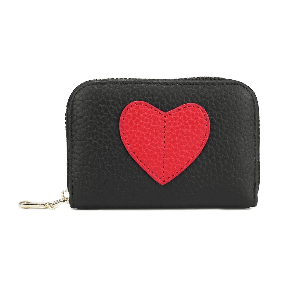 Cute Cartoon Female Bank Credit Card Wallet Women Soft Card Holder Real Leather Coin Pocket Short Purse Cards Cover Case Zipper