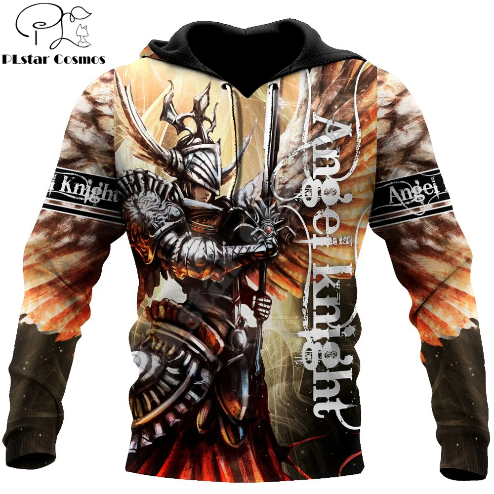 Angel Knight templar 3D All Over Printed Men Hoodie Armor Style Unisex Deluxe Hoodies Zip Pullover Casual Jacket Tracksuit KJ387