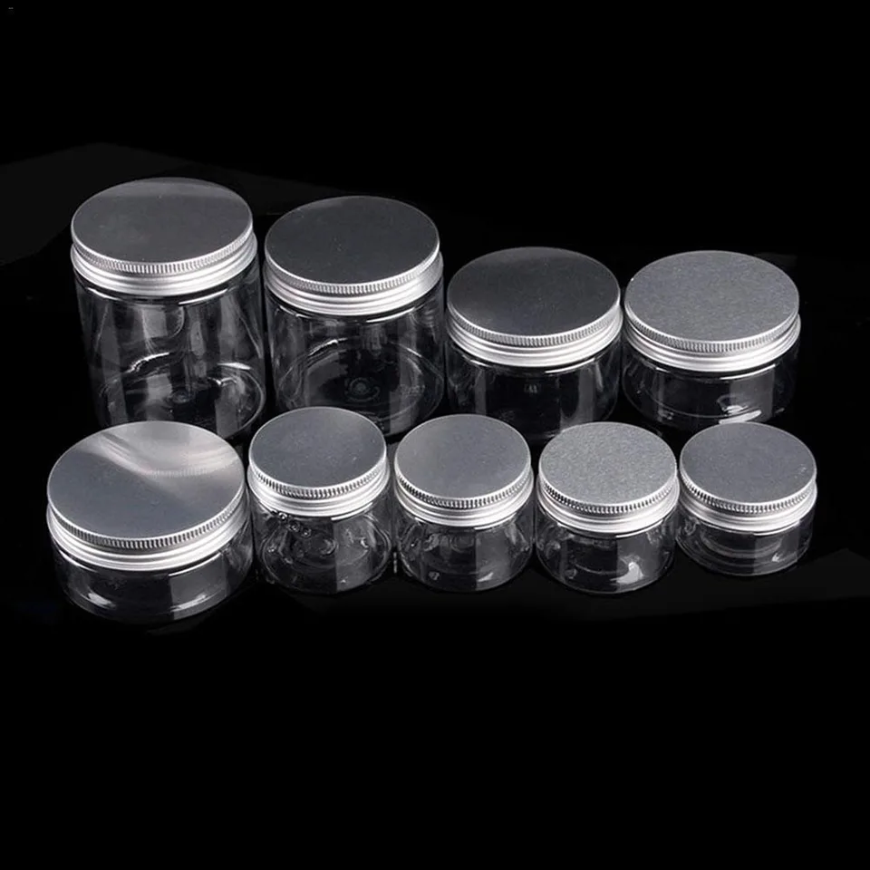 TIANZD 12 Pezzo 50 ml Barattoli in Plastica Trasparente Contenitori Barattolo Vuoto Barattoli Piccoli con Tappo Nero, 50g Barattoli Cosmetico Contenitore per Prodotti di Cosmetica
