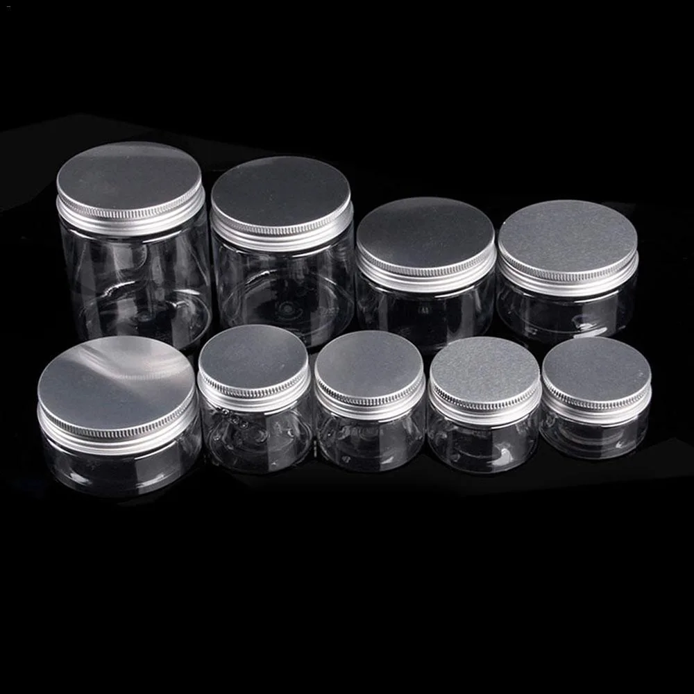 30ml/40ml/50ml/60ml/80ml Clear Plastic Jar with Lids Refillable Empty  Cosmetic Containers Jar for Travel Storage Make Up