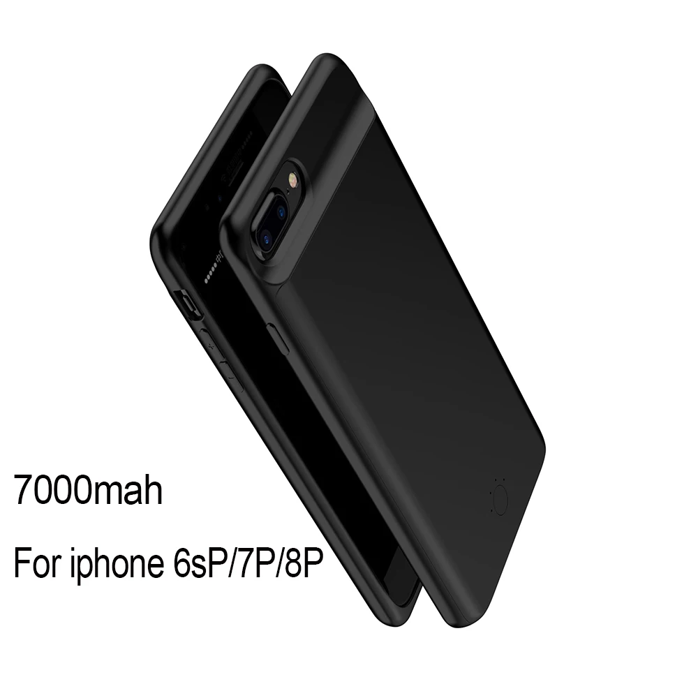 5000/7000 мАч батарея чехол для iPhone 6 s 6s 7 8 Plus x Внешний Аккумулятор зарядный чехол Зарядное устройство Макс чехол 4,7/5,5 дюйма мощность - Цвет: 7000mah