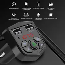 Громкая связь Bluetooth 5,0 автомобильный комплект mp3 3.1A Быстрый двойной usb зарядный порт ЖК цифровой вольтметр TF карта U диск AUX плеер