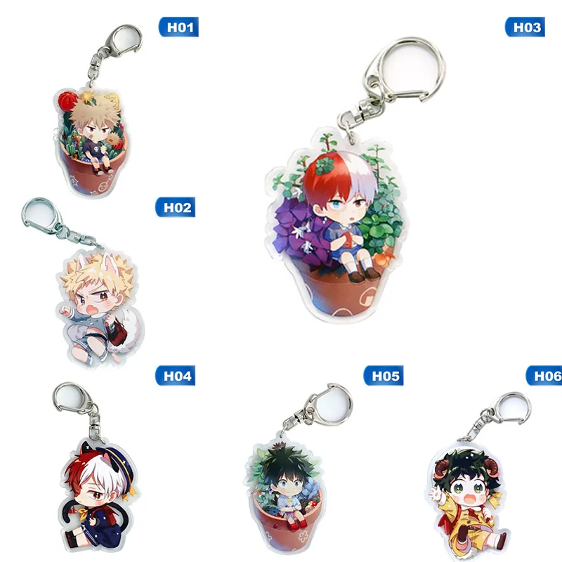 Anime Boku no hero Academia Keychain Lovely Acrylic Keyring Key chain Pendants For Backpacks