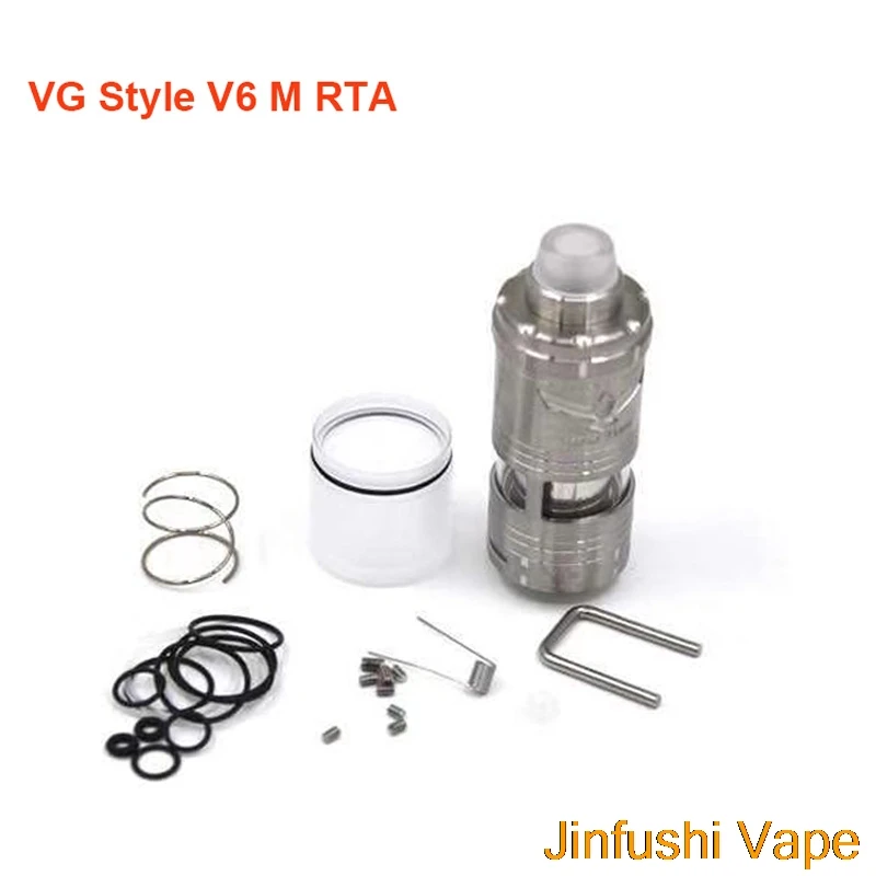 

Newest Vapor Giant Style V6 M RTA 25MM Diameter 316 SS Material 7.5ml Huge Vapor Tank 510 Thread Atomizers Vs Vapor Giant V6S