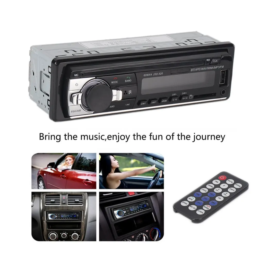 Универсальный автомобильный mp3 плеер 1 DIN FM радио аудио стерео вход Aux Bluetooth