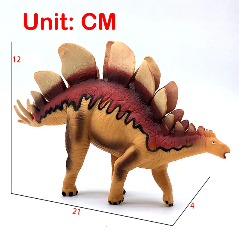 Stegosaurus Jurassic динозавр модельная игрушка Коллекция TPR сплошной динозавр мягкая пластиковая модель животного домашнее украшение детский подарок - Цвет: Stegosaurus