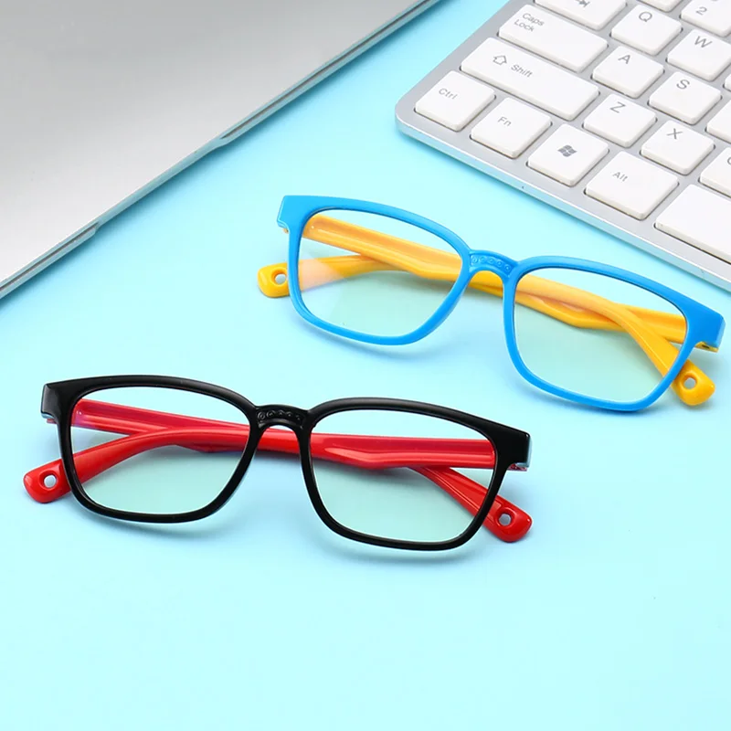 Baby Bendable Silicone Anti-blue Light Optical Glasses Flexible One-piece Safe Eyeglasses Plain Mirror Goggles Eyewear Frame