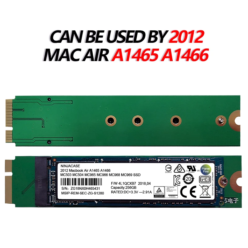 Новый 128G 256 ГБ 512 ТБ 2 для 2012 Macbook Air A1465 A1466 SSD Md231 Md232 Md223 Md224 твердотельный накопитель