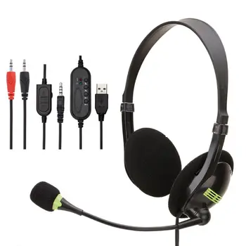 

Wired Stereo Headphone USB/3.5mm Interface Gaming Headset Computer PC with Mic X6HA
