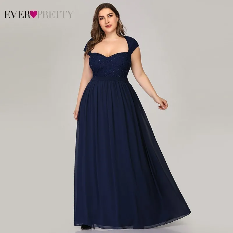 Ever Pretty/Элегантные платья размера плюс для мамы невесты, расшитые бисером трапециевидные платья без рукавов темно-синего цвета для мамы, Vestido De Madrinha