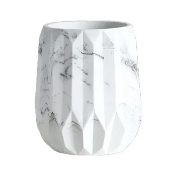 

Geometric Marble Desk Pen Pencil Holder Case Makeup Brush Storage Box Organizer