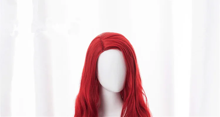 Morematch фильм Aquaman Mera косплей парик 80 см красные длинные вьющиеся волнистые, устойчивые к нагреву синтетические волосы женские вечерние парик+ парик