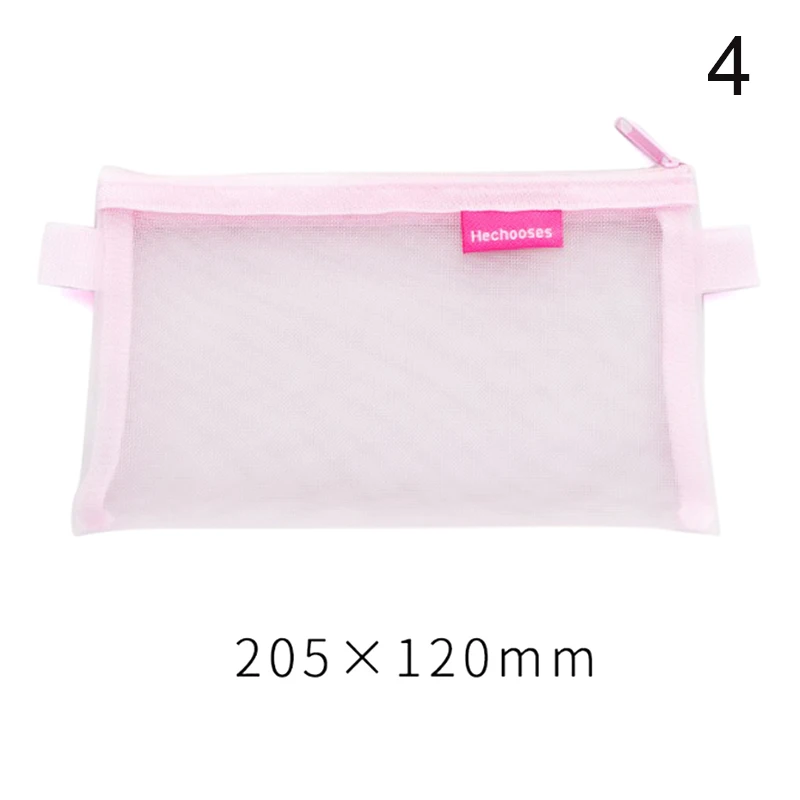 1pc Minimalist 3d Transparent Mesh Pencil Pouch (white Label) Organizer,  Large Capacity Stationery Case For Students Exams