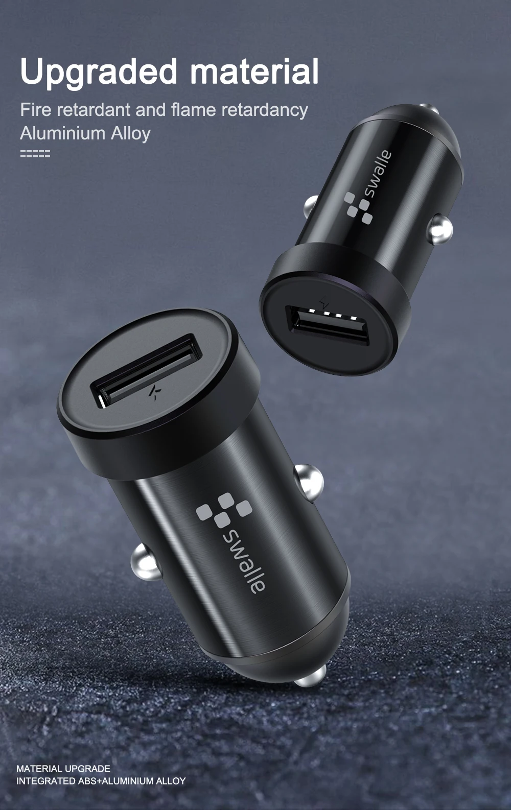 Swalle супер мини быстрое зарядное устройство USB Автомобильное зарядное устройство для автомобиля мобильный телефон автомобильное зарядное устройство USB быстрая зарядка автомобильное зарядное устройство