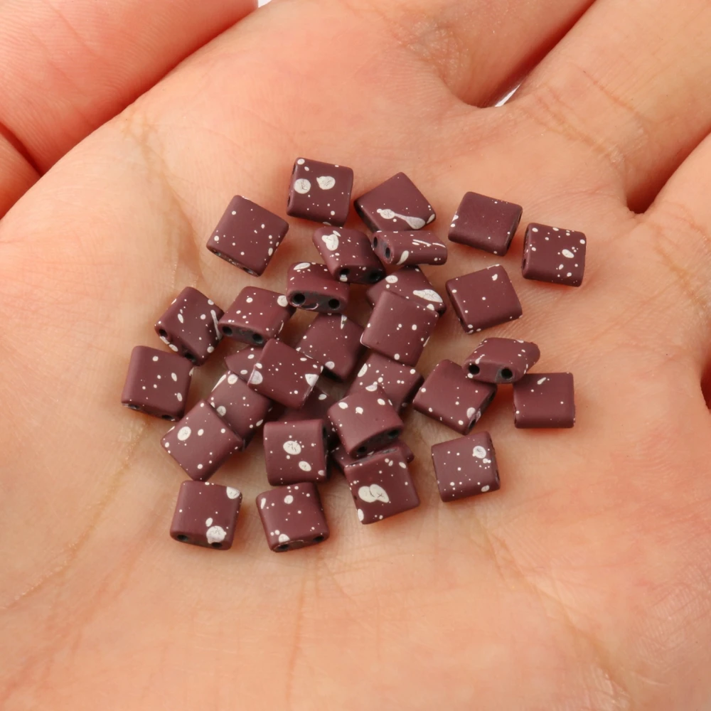 Natural Matte Hematite Stone Two-Hole Spacer Beads