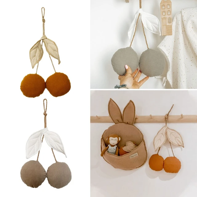 Cute Cherry Wall Hanging Ornaments Cotton Kids Room Nordic Style Hanging Decorations Baby Bedroom Home Party Decor 1