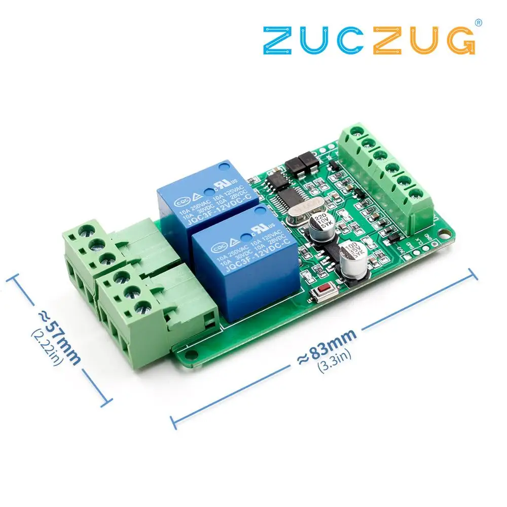 2 полосная триггерный релейный модуль Выход канальный переключатель Вход TTL/RS485