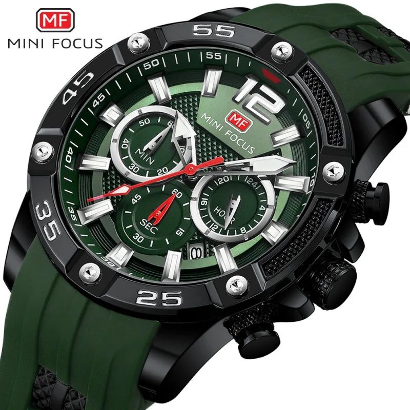 

Mini FOCUS Multi-functional Watch Sports MEN'S Watch Waterproof Quartz Watch Fashion Silicone Band Men's Watch 0349G