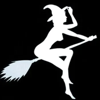 

WICKED WITCH SEXY NUDE BROOM Car Halloween Sticke