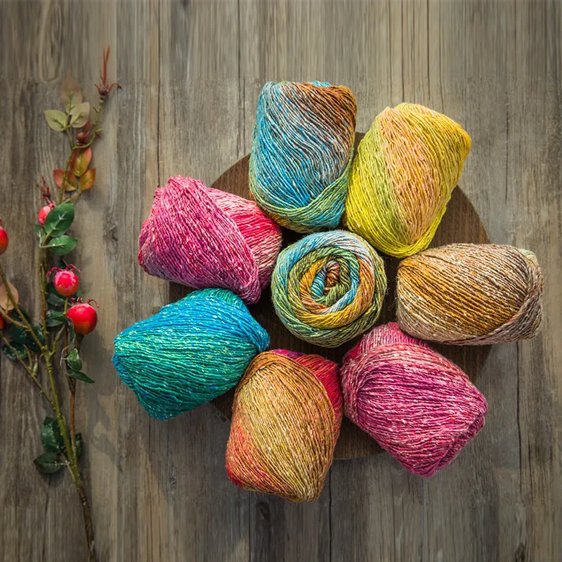 

2019 100G=1 ball Artist colored High Quality Dye Yarn for Crochet Thread Knitting Nice Colors Fancy Yarn for Scarf Handwork