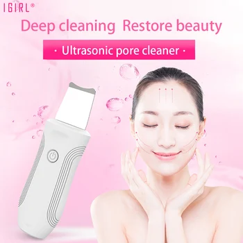

IGIRL Ultrasonic Face Massager Ion Deep Cleaning Skin Device Peeling Shovel Exfoliator Pore Machine for Young women