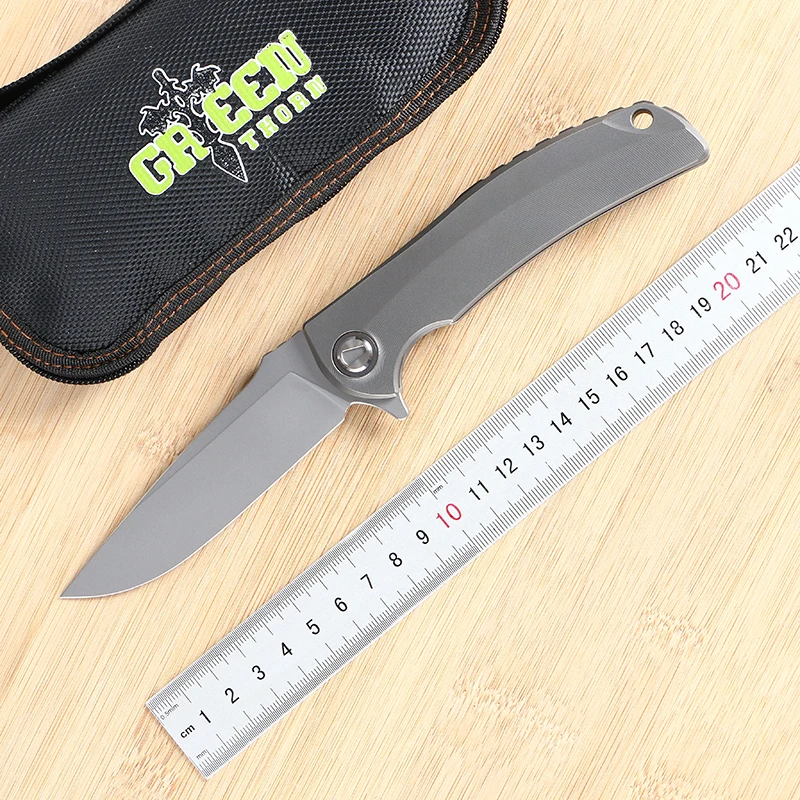 Нож Green thorn overkill fin быстрооткрывающийся лезвие D2 ручка из титанового сплава для