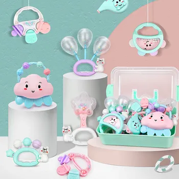 

9pcs 10pcs Colorful Montessori Toys Kids Educational Crib Mobiles Baby Teether Toy for Girls Rattle Toy