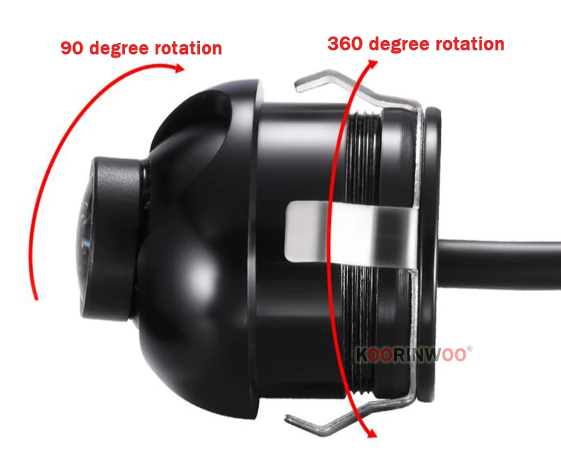 Koorinwoo, водонепроницаемая HD Автомобильная камера заднего вида, 170 градусов, широкий обзор, 360 градусов, регулируемая камера ночного видения, обратное Резервное копирование/фронтальная камера