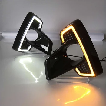 

12V Yellow Signal Style DRL Relay Waterproof ABS Case Car Led Daytime Driving Running Light For Toyota Hilux Revo Rocco 2018