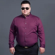 Высококачественные мужские рубашки с длинным рукавом, формальная рубашка, Офисная рубашка больших размеров, фиолетовые рубашки для мужчин, большие размеры, рубашки для папы 7XL 8XL 9XL