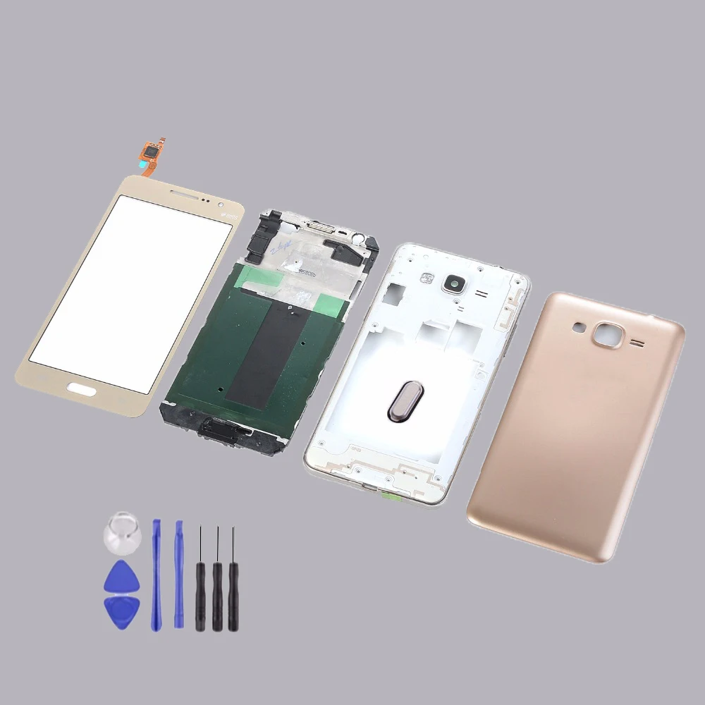 Корпус для samsung Galaxy Grand Prime G531 G531H G531F ЖК-экран+ передняя средняя рамка+ задняя крышка батареи+ кнопка для дома