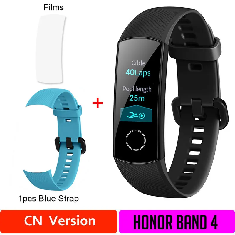 Глобальная версия HONOR Band 4 фитнес-браслет трекер спортивный ремешок в реальном времени трекер активности Смарт-носимое устройство(подставка - Цвет: CNband4andskyStrap