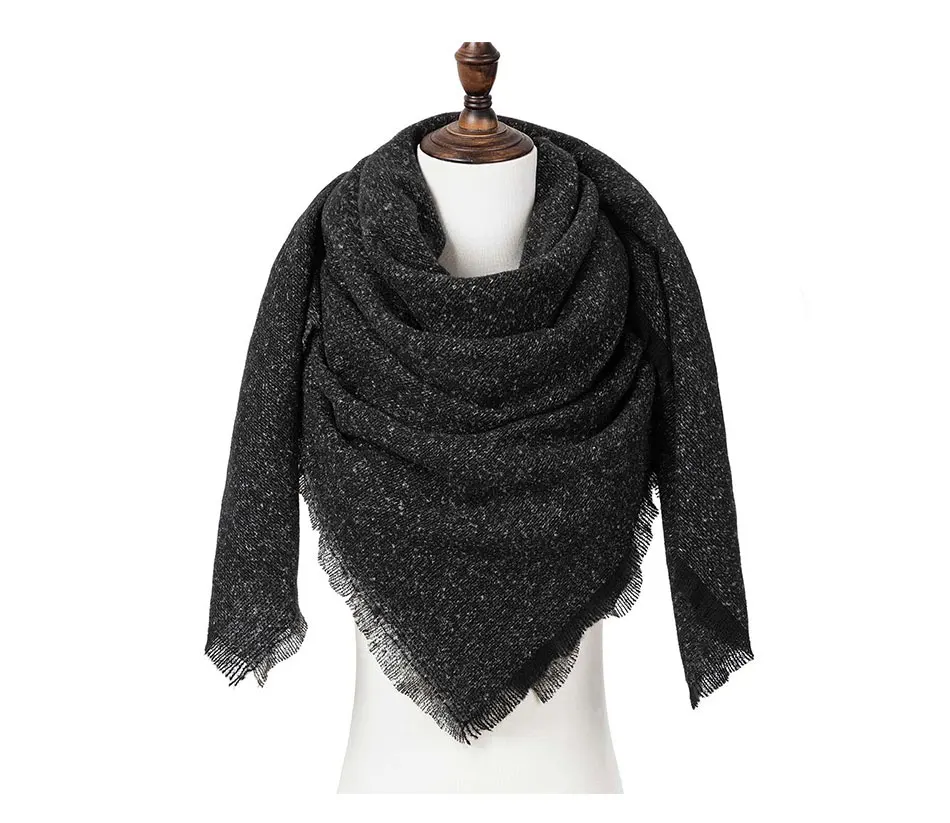 Evrfelan роскошный брендовый дизайн женский зимний треугольный шарф модные шали и обертывания однотонные вязаные шарфы мягкий теплый шарф