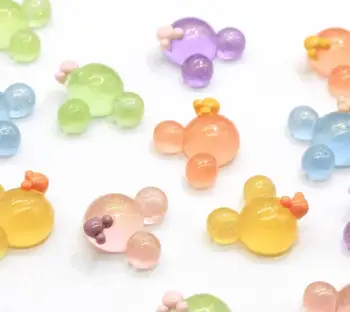 

Mixed Resin Mouse head Flatback Cabochons DIY hair bow center Scrapbook Decoration Crafts