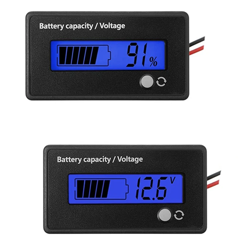 2 предмета DC 12V 24V 36V 48V Батарея метр Ёмкость монитор Индикатор индикатор синего